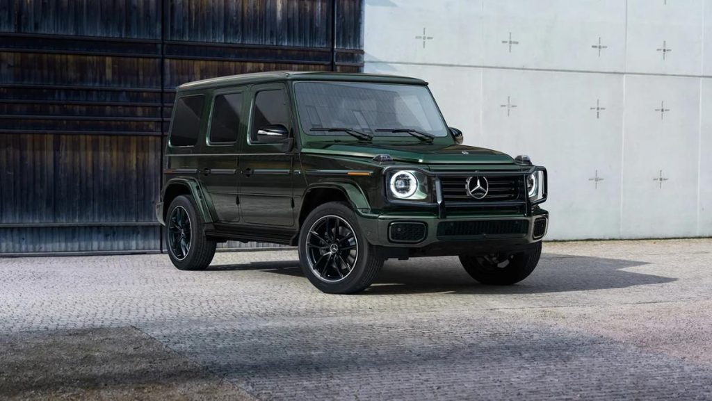 Mercedes-Benz G-Class in dark green, showing the signature design cues likely to appear on the Baby G-Wagen and mini G-Wagen.