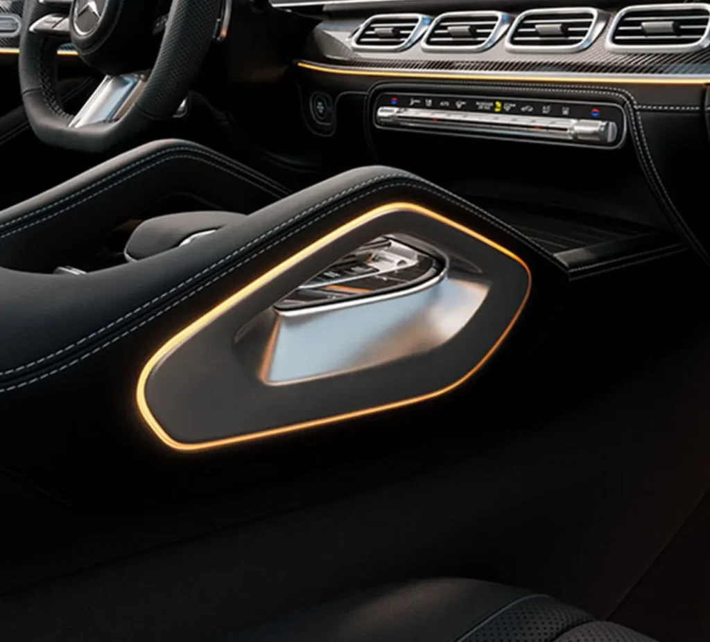 2026 Mercedes-Benz GLS luxury interior design and ambient lighting vs Cadillac Escalade