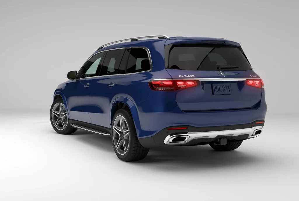 Rear view of the 2026 Mercedes-Benz GLS illustrating clean lines and balanced luxury SUV proportions