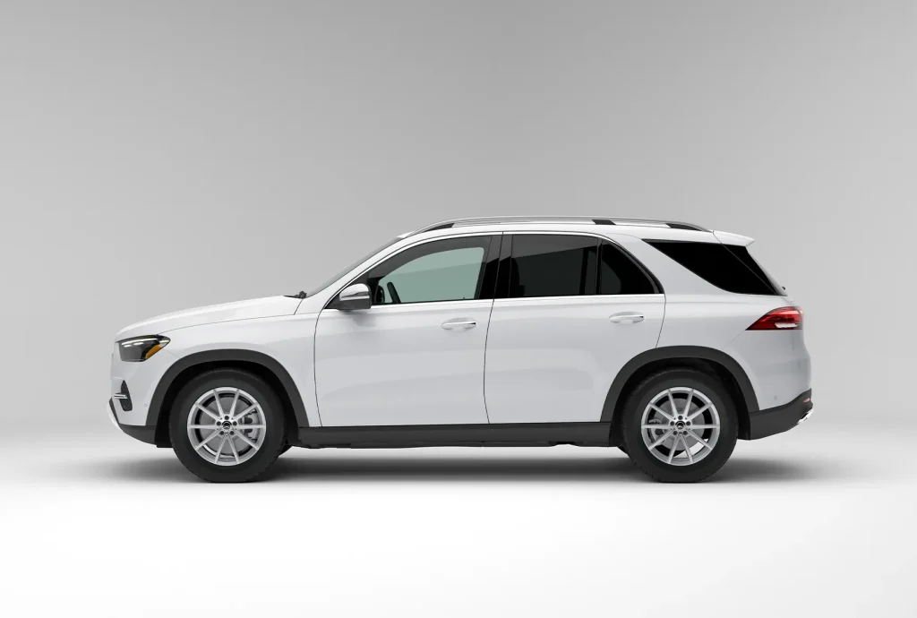 Side view of the 2027 Mercedes-Benz GLE luxury SUV with clean exterior styling.