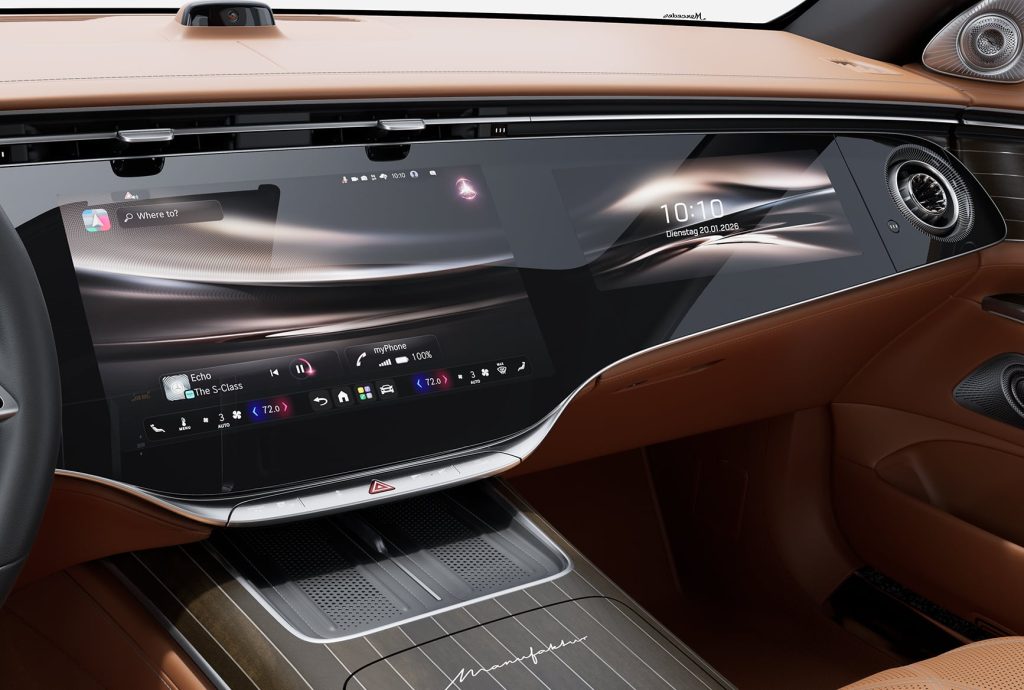 MBUX Superscreen inside the 2027 Mercedes-Maybach S-Class ultra-luxury sedan.