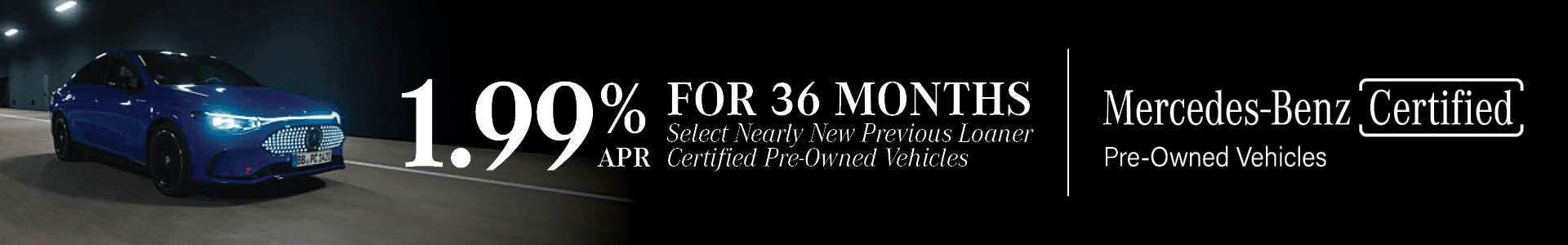 1.99% for 36 mos nearly new & preowned