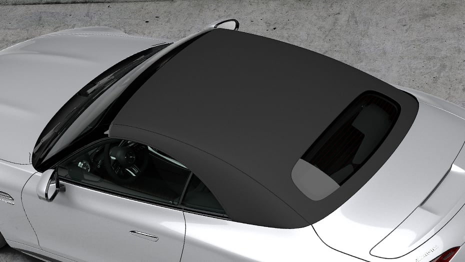 Black Z-fold power soft top on the 2027 Mercedes-Benz AMG SL 43 Roadster