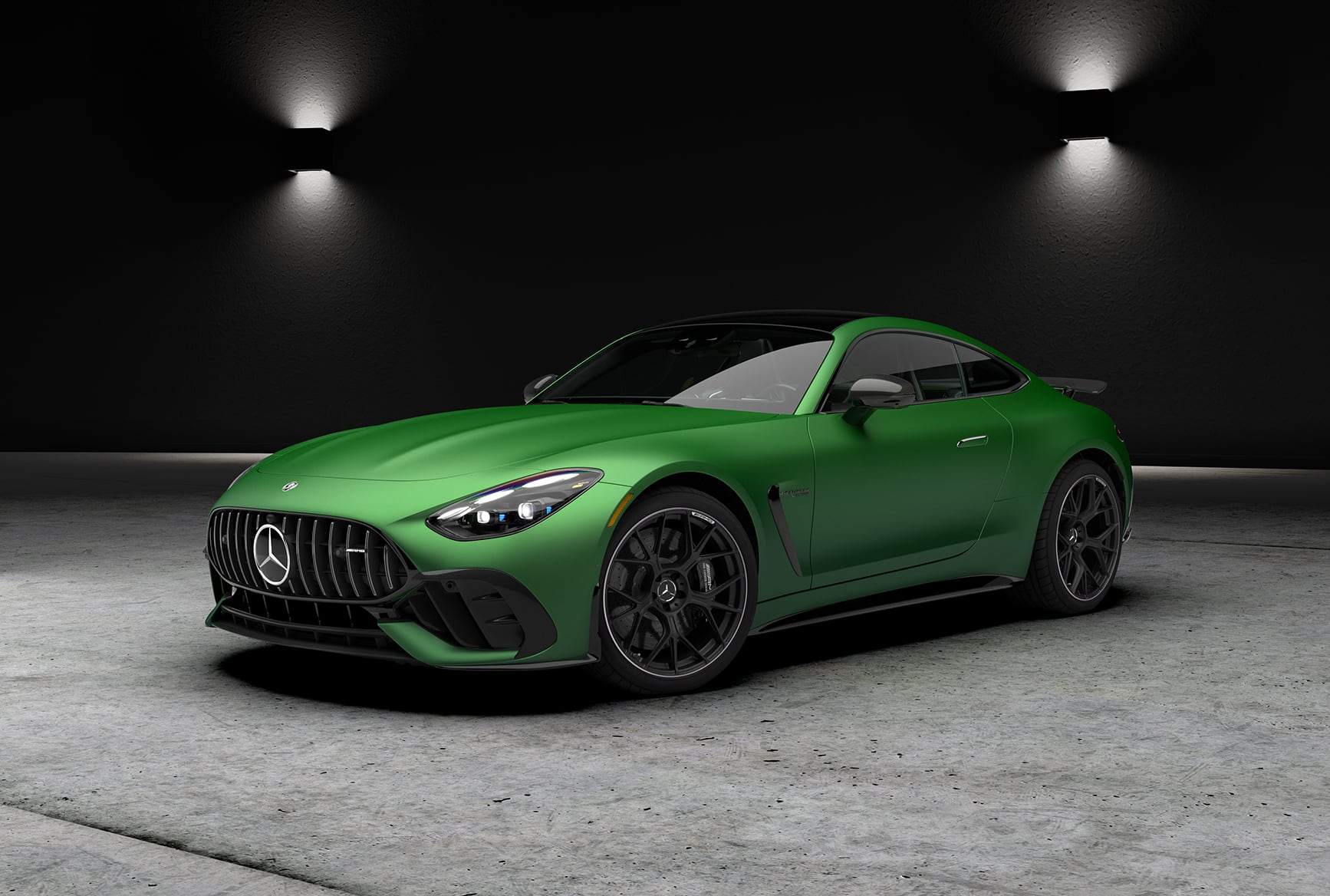 Green 2027 Mercedes-Benz AMG GT 63 PRO 4MATIC+ Coupe with 21-inch AMG forged wheels