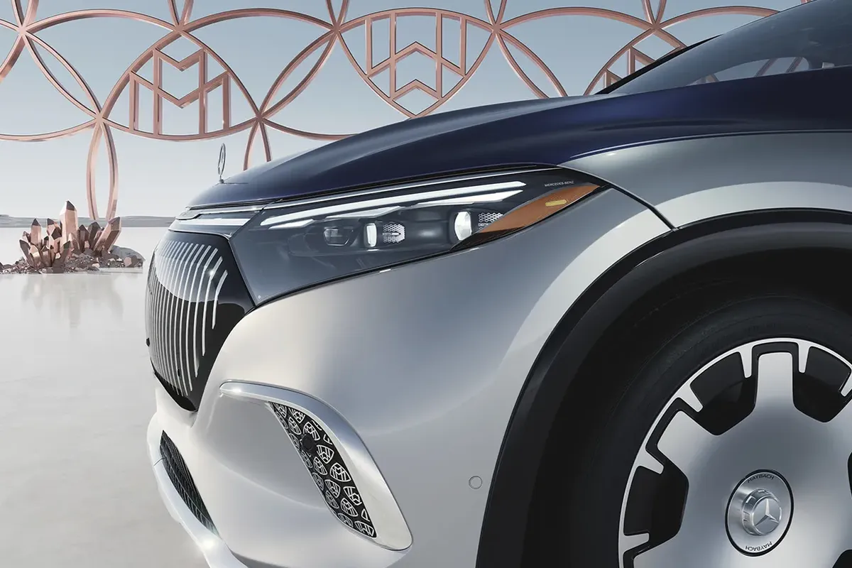 Mercedes-Maybach EQS SUV rear cabin highlighting all-electric Maybach comfort and relaxation. 