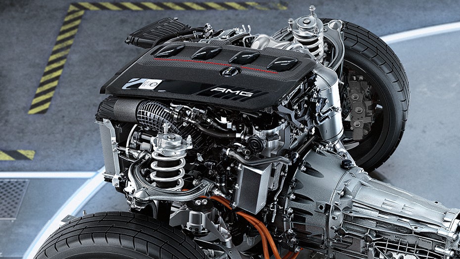 2027 Mercedes-Benz C-Class Electric performance system and drivetrain components displayed in detail.