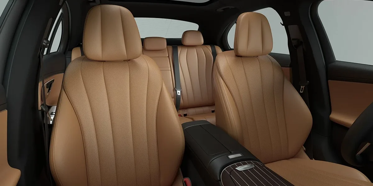 Mercedes-Benz E-Class tan leather seats with spacious cabin and luxury finish